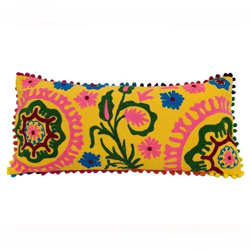 Trade Star Exports Suzani Cushion Cover, Embroidery Pillow Cases, 12x24